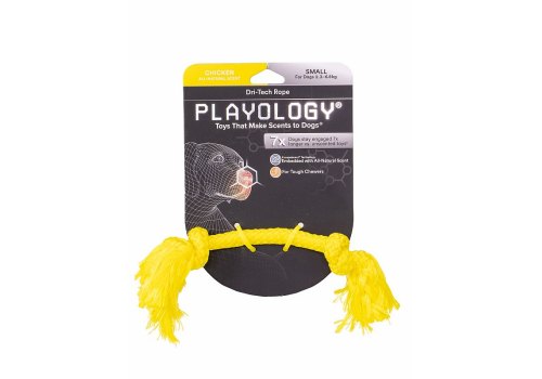 Playology Dri-tech Rope / Игрушка Плэйолоджи для собак жевательный канат с ароматом курицы Желтый