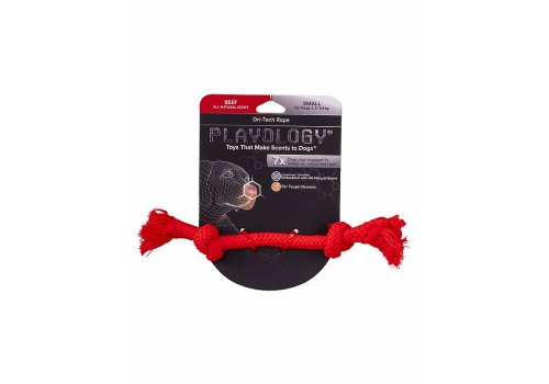 Playology Dri-tech Rope / Игрушка Плэйолоджи для собак жевательный канат с ароматом говядины Красный