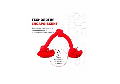 Playology Dri-tech Rope / Игрушка Плэйолоджи для собак жевательный канат с ароматом говядины Красный