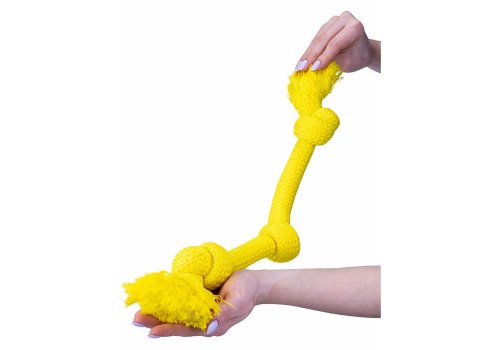 Playology Dri-tech Rope / Игрушка Плэйолоджи для собак жевательный канат с ароматом курицы Желтый