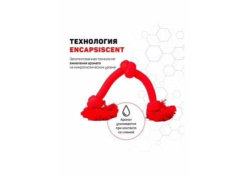 Playology Dri-tech Rope / Игрушка Плэйолоджи для собак жевательный канат с ароматом говядины Красный