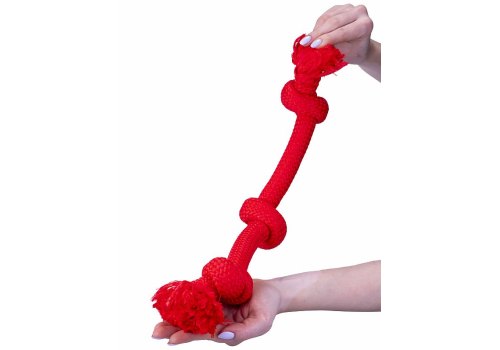 Playology Dri-tech Rope / Игрушка Плэйолоджи для собак жевательный канат с ароматом говядины Красный