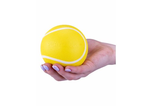 Playology Squeaky Chew Ball / Игрушка Плэйолоджи для собак хрустящий жевательный мяч с пищалкой и с ароматом курицы Желтый