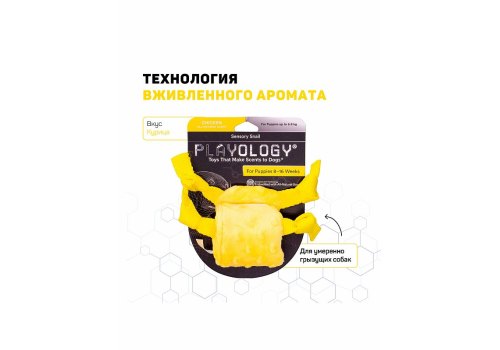 Playology Puppy Sensory Snail / Игрушка Плэйолоджи для Щенков сенсорная плюшевая улитка с ароматом курицы