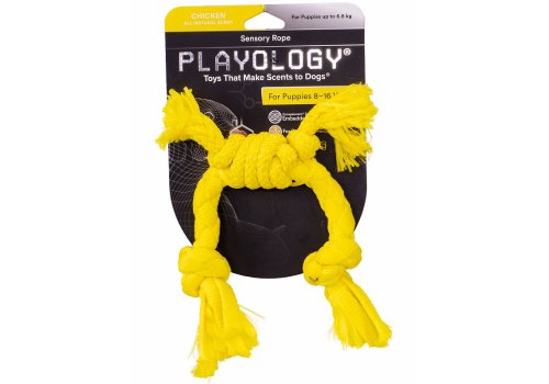 Playology Puppy Sensory Rope / Игрушка Плэйолоджи для Щенков сенсорный канат с ароматом курицы