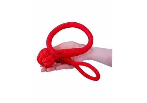 Playology Tough Tug Knot / Игрушка Плэйолоджи для собак жевательный канат с ароматом говядины Красный