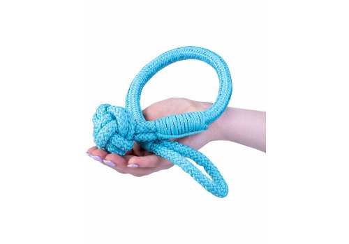 Playology Tough Tug Knot / Игрушка Плэйолоджи для собак жевательный канат с ароматом арахиса Голубой