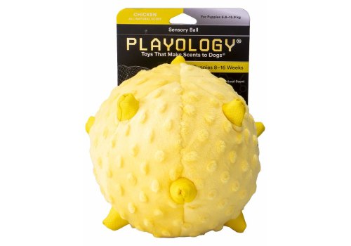 Playology Puppy Sensory Ball / Игрушка Плэйолоджи для Щенков сенсорный плюшевый мяч с ароматом курицы Желтый