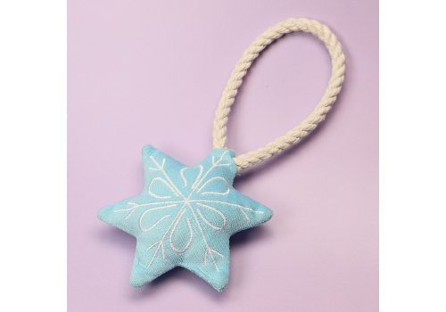 Mr.Kranch / Игрушка Мистер Кранч для собак Мелких и Средних пород Снежинка с канатом и пищалкой Голубая Mr.Kranch / Игрушка Мистер Кранч для собак Мелких и Средних пород Снежинка с канатом и пищалкой Голубая