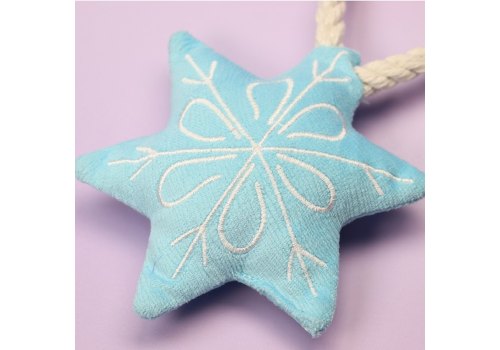 Mr.Kranch / Игрушка Мистер Кранч для собак Мелких и Средних пород Снежинка с канатом и пищалкой Голубая Mr.Kranch / Игрушка Мистер Кранч для собак Мелких и Средних пород Снежинка с канатом и пищалкой Голубая