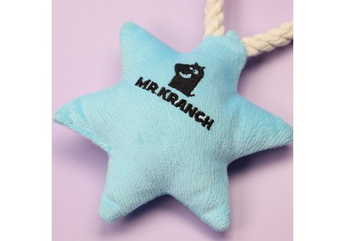 Mr.Kranch / Игрушка Мистер Кранч для собак Мелких и Средних пород Снежинка с канатом и пищалкой Голубая Mr.Kranch / Игрушка Мистер Кранч для собак Мелких и Средних пород Снежинка с канатом и пищалкой Голубая
