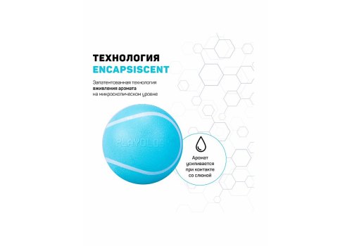 Playology Squeaky Chew Ball / Игрушка Плэйолоджи для собак хрустящий жевательный мяч с пищалкой и с ароматом арахиса Голубой