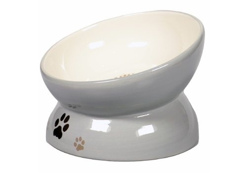 Mr.Kranch / Миска керамическая для кошек на подставке Серая