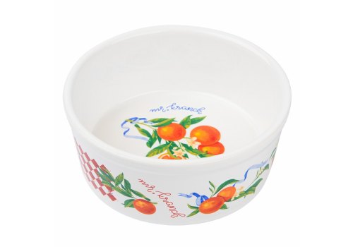 Mr.Kranch / Миска фарфоровая Мистер Кранч для собак и кошек Апельсины Белая