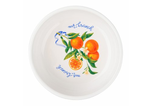 Mr.Kranch / Миска фарфоровая Мистер Кранч для собак и кошек Апельсины Белая