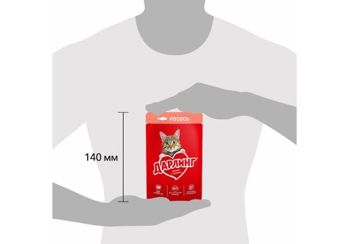 Дарлинг / Влажный корм Паучи для взрослых кошек Лосось в подливе (цена за упаковку)