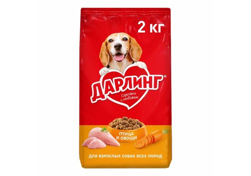 Дарлинг / Сухой корм для взрослых собак Птица и Овощи