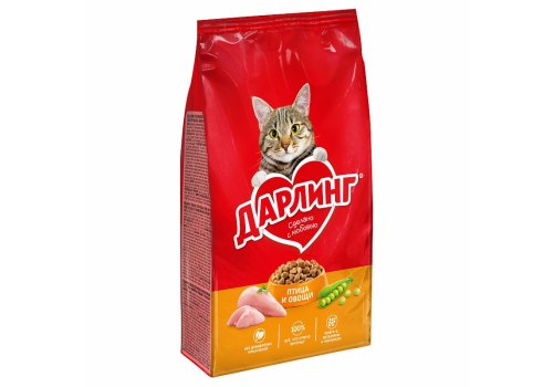 Дарлинг / Сухой корм для взрослых кошек Птица и Овощи