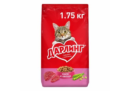 Дарлинг / Сухой корм для взрослых кошек Мясо и Овощи