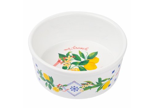 Mr.Kranch / Миска фарфоровая Мистер Кранч для собак и кошек Лимоны Белая