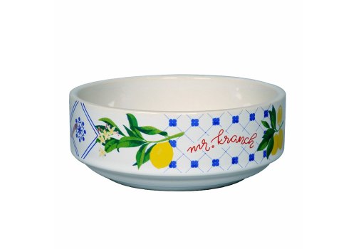 Mr.Kranch / Миска фарфоровая Мистер Кранч для собак и кошек Лимоны Белая