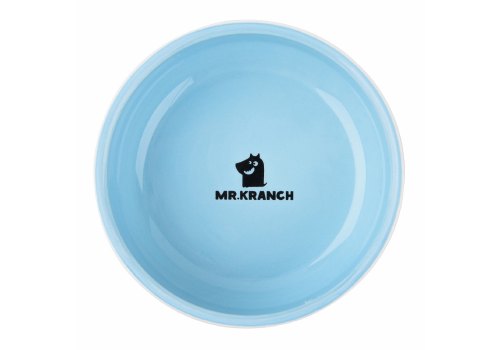 Mr.Kranch / Миска фарфоровая Мистер Кранч для собак и кошек Тропики Голубая