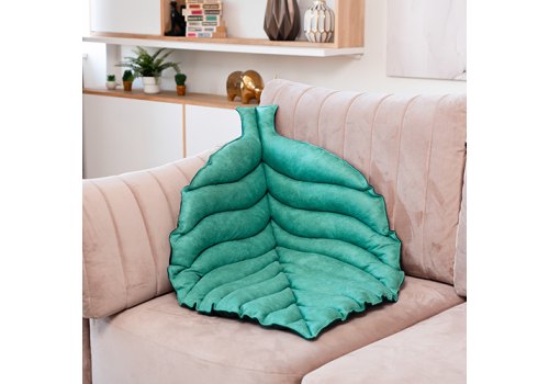 Mr.Kranch / Лежанка Мистер Кранч для животных Листочек двусторонняя с имитацией кожи Зеленая