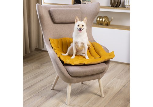 Mr.Kranch / Лежанка Мистер Кранч для животных Листочек двусторонняя с имитацией кожи Охра