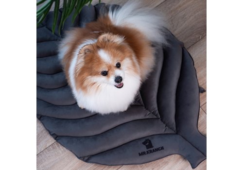 Mr.Kranch / Лежанка Мистер Кранч для животных Листочек двусторонняя Серая