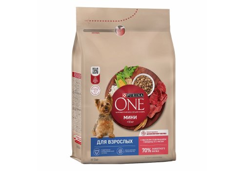 PURINA ONE ADULT / Сухой корм Пурина УАН для взрослых собак мелких пород с говядиной