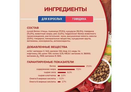 PURINA ONE ADULT / Сухой корм Пурина УАН для взрослых собак мелких пород с говядиной
