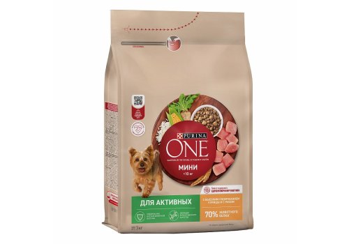 PURINA ONE MINI / Сухой корм Пурина УАН для взрослых собак мелких пород при активном образе жизни с курицей