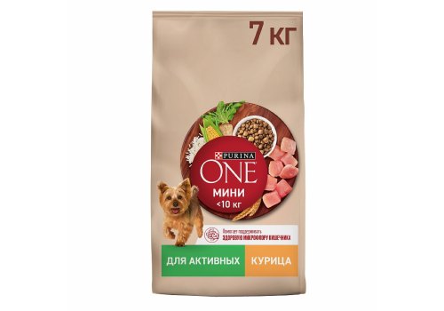 PURINA ONE MINI / Сухой корм Пурина УАН для взрослых собак мелких пород при активном образе жизни с курицей