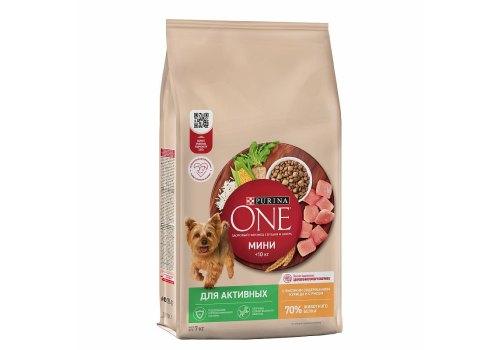 PURINA ONE MINI / Сухой корм Пурина УАН для взрослых собак мелких пород при активном образе жизни с курицей