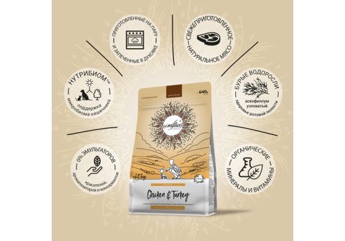 Craftia Natura Dog Adult Toy & Small Breed Chicken & Turkey / Сухой корм Крафтия для взрослых собак Миниатюрных и Мелких пород Курица индейка