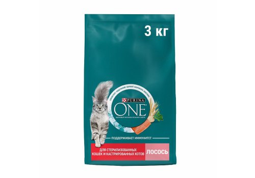 PURINA ONE STERILISED / Сухой корм Пурина УАН для взрослых стерилизованных кошек с лососем
