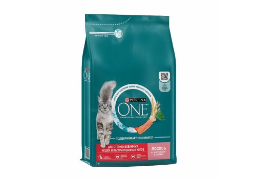PURINA ONE STERILISED / Сухой корм Пурина УАН для взрослых стерилизованных кошек с лососем