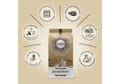 Craftia Natura Dog Adult Toy & Small Breed Duck with Pheasant / Сухой корм Крафтия для взрослых собак Миниатюрных и Мелких пород Утка фазан