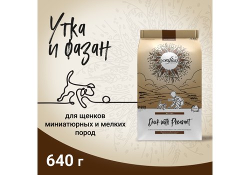 Craftia Natura Puppy Toy & Small Breed Duck with Pheasant / Сухой корм Крафтия для Щенков Миниатюрных и Мелких пород Утка фазан