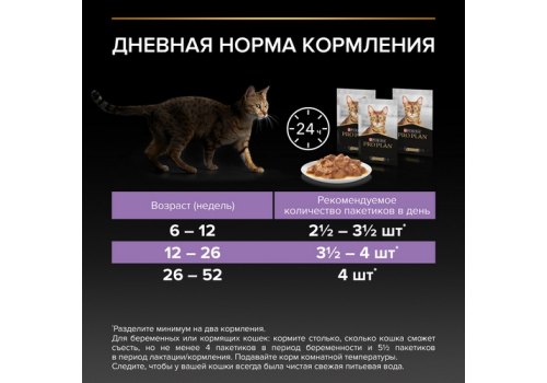 PRO PLAN HEALTHY START / Влажный корм Паучи ПРО ПЛАН для котят, беременных и кормящих кошек кусочки с лососем в соусе (цена за упаковку)