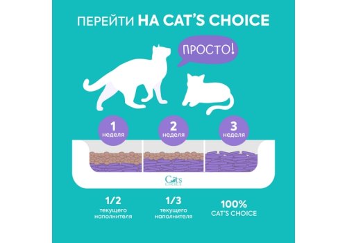 Cats Choice / Растительный комкующийся наполнитель Тофу Кэт Чойс для кошачьего туалета с ароматом Лаванда