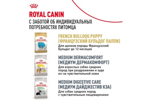 Royal Canin Breed dog French Bulldog Adult / Сухой корм Роял Канин для взрослых собак породы Французский Бульдог старше 1 года