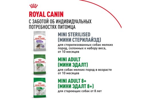 Royal Canin Mini Puppy / Сухой корм Роял Канин Мини Паппи для Щенков Мелких пород в возрасте от 2 до 10 месяцев