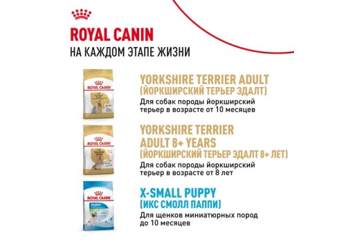 Royal Canin Breed dog Yorkshire Terrier Puppy / Сухой корм Роял Канин для Щенков породы Йоркширский Терьер в возрасте от 2 до 10 месяцев