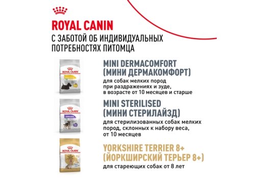 Royal Canin Breed dog Yorkshire Terrier Adult / Сухой корм Роял Канин для взрослых собак породы Йоркширский Терьер старше 10 месяцев