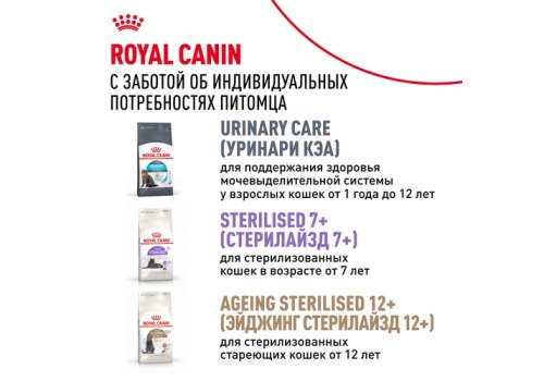 Royal Canin Sterilised / Сухой корм Роял Канин Стерилайзд для взрослых Кастрированных котов и Стерилизованных кошек в возрасте от 1 года до 7 лет