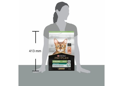 PRO PLAN STERILISED / Сухой корм ПРО ПЛАН для взрослых кошек для поддержания здоровья почек после стерилизации с лососем