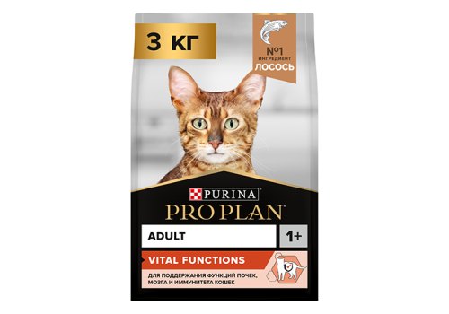 PRO PLAN ORIGINAL / Сухой корм ПРО ПЛАН для взрослых кошек для поддержания здоровья органов чувств с лососем