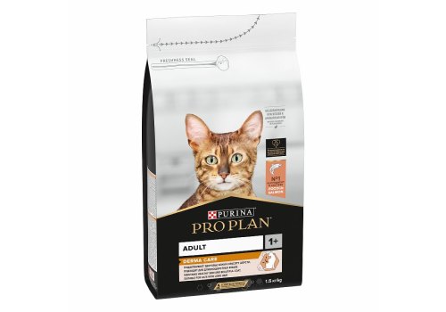 PRO PLAN DERMA CARE / Сухой корм ПРО ПЛАН для взрослых кошек для здоровья кожи и красоты шерсти с лососем