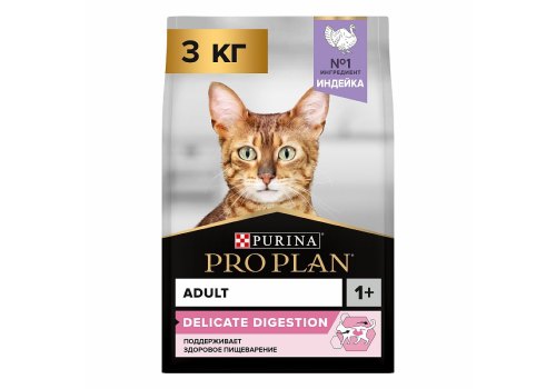 PRO PLAN DELICATE / Сухой корм ПРО ПЛАН для взрослых кошек при чувствительном пищеварении с индейкой